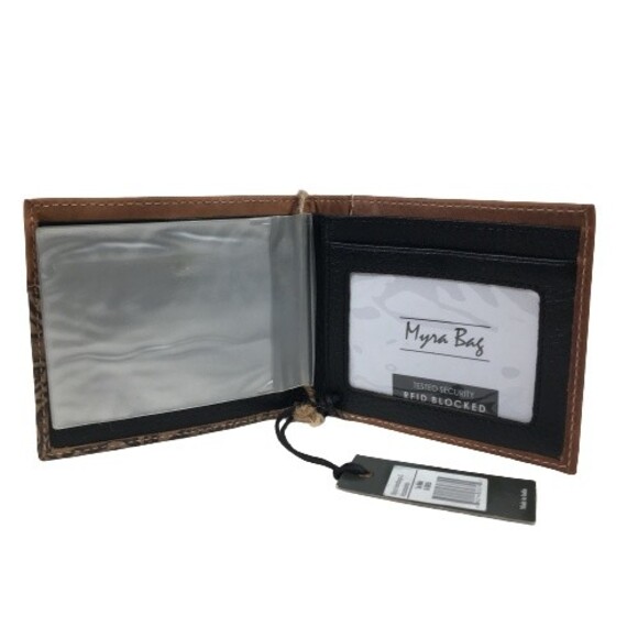 Myra Bags #3855 Wallet ID Credit Card Picture Holder RFID Hand Tooled Leather - Picture 6 of 14